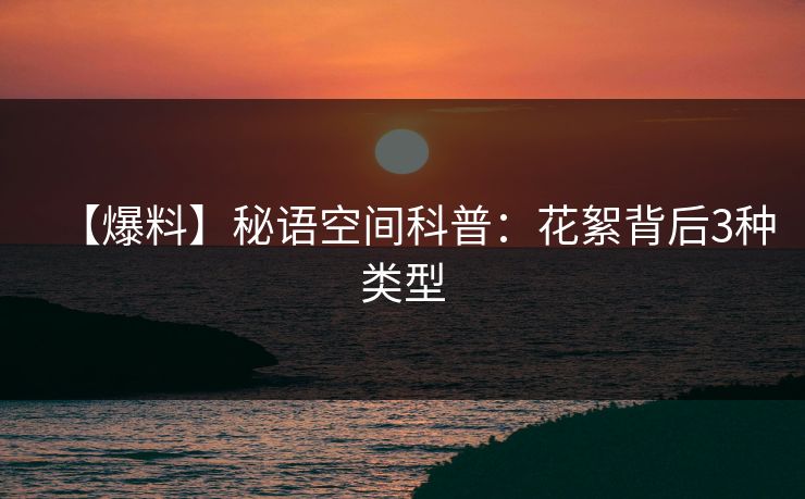 【爆料】秘语空间科普：花絮背后3种类型